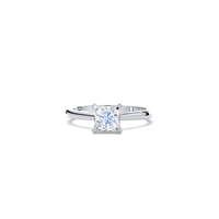 Bague de fiançailles solitaire en diamant de laboratoire taille princesse 1 carat certifié IGI en argent sterling 925 massif