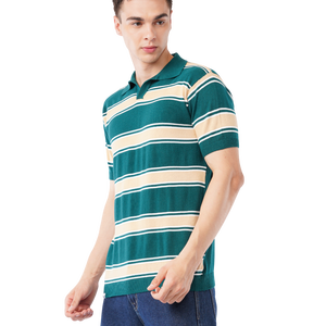 2024 Customized Men's <b>Zip</b>-Top for Polo <b>Shirt</b> Fashion Casual Cotton Knit T-<b>Shirt</b> Embroidered Striped Pattern Slim Fit Formal - Product Image 3
