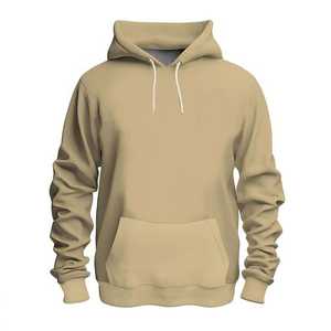 Sweat à capuche en polaire uni pour homme de haute qualité, broderie personnalisée et impression en relief, anti-rétrécissement, design uni, doublé, vente en gros - Product Image 4