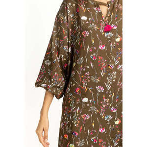 Conjunto de Dos Piezas IUSTTS-1228 para Mujer, Estilo Bohemio, Viscosa Estampada, Talla XXS, Shorts y Top de Manga Tres Cuartos, Diseño Crepé - Product Image 5