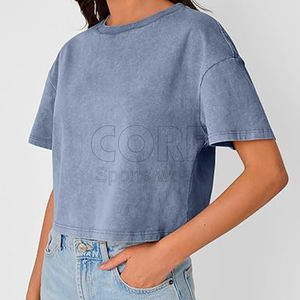 เสื้อครอปผ้าฝ้ายระบายอากาศได้ดีสำหรับผู้หญิงเสื้อครอปแบบลำลองเสื้อครอปสำหรับ100% - Product Image 5