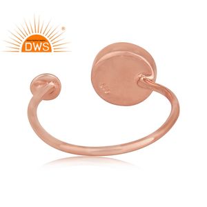 แหวนพลอยมูนสโตนชุบสีรุ้งสีทองโรสโกลด์จากธรรมชาติเครื่องประดับแบบปรับได้สำหรับเป็นของขวัญสำหรับผู้หญิง - Product Image 4