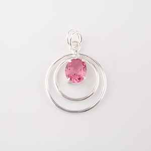 Pendentif en argent sterling 925 avec pierre précieuse tourmaline rose, bijoux pour femmes, certifié IGI, forme poire, pierre de naissance d'octobre, cadeau - Product Image 5