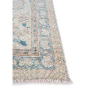 Alfombra de Lana Anudada a Mano de Estilo Vintage, Color Marfil, para Sala de Estar, Diseño de Medallón Abstracto Rectangular, para el Hogar, Pasillo o Habitación, Hecha a Mano - Product Image 4
