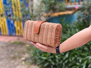 Bolso de mimbre hecho a mano de moda respetuoso con el medio ambiente de alta calidad bolso de paja para mujer - Product Image 2