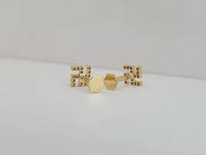 Pendientes de aro de oro amarillo de 10K/14K/18K con diamantes cultivados en laboratorio, Nueva joyería de lujo a la moda para mujer - Product Image 2