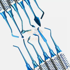 Conjunto de espátula de relleno de resina compuesta Dental de fábrica directa al por mayor escalador de sonda recubierto de titanio azul 6 uds médico de acero inoxidable - Product Image 3