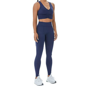 Ropa de fitness sin mangas con logotipo personalizado de marca, ropa deportiva para mujer, ropa deportiva para yoga, conjunto sin costuras para mujer, entrenamiento para niñas - Product Image 3