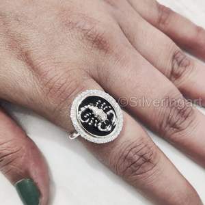 Women's Ring Natural Scorpian Gemstone Bohemain Black Enamel Birthday Gift Stackable Jewelry 925 Sterling Silver Ring - Product Image 3