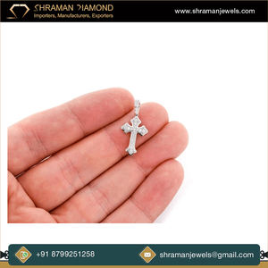 Minimaliste 10K Or Massif Jésus Croix Pendentif Dainty VVS Moissanite Diamant Collier Charmes Religieux Cadeau Religieux pour Lui Elle - Product Image 5
