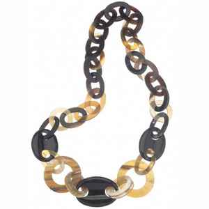 สร้อยคอฮอร์นธรรมชาติทำเองสำหรับผู้หญิงเครื่องประดับแฟชั่นควาย & ฮอร์นทำด้วยมืออาเกตแม็กเนเซีย - Product Image 1