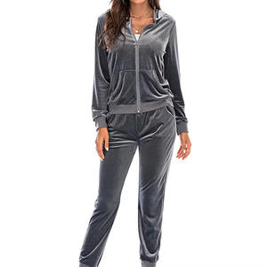 ชุดกีฬา2ชิ้นสำหรับผู้หญิงชุดวอร์มกางเกงออกกำลังกายสตรีทแวร์มีฮู้ดระบายอากาศได้ดี - Product Image 3