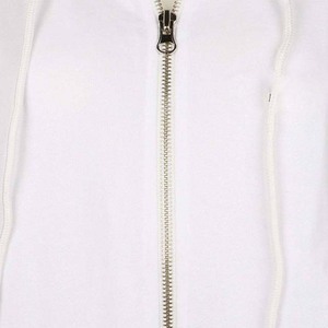 Sudadera con capucha para mujer, de manga larga, con cremallera, corte Regular, de algodón, con cuello, Color blanco liso - Product Image 3
