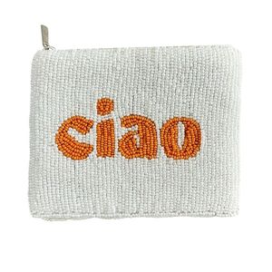 Último monedero blanco 'Ciao', bordado de cuentas hecho a mano, monedero compacto elegante de inspiración italiana, fiesta de uso diario de alta calidad - Product Image 1