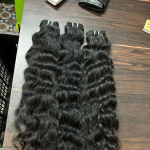 Extensiones de cabello virgen sedoso indio de trama brillante y cabello humano crudo de un solo dibujo de Temple seleccionado a mano para la calidad - Product Image 2