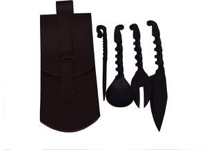 Handle 304 Stainless Steel Salad Server New Metal Cutlery Set for Kitchenware New Medieval Spoon and Fork in New Style - Product Image 4