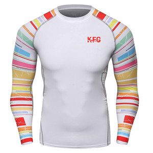 Flexible Training Gym Running Men Long Sleeve Rash Guard Made With Durable Material For Full <b>Range</b> Athletic Motion - Product Image 1