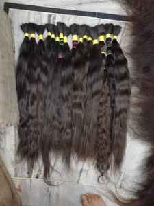 Extensions de double trame de machine de paquets pré-collés de cheveux humains de temple indien brut Remy 100% non traitées - Product Image 3