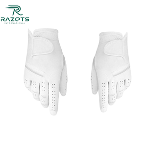 Guantes de golf de piel de oveja Cabretta de alta calidad con agarre de muñeca Protección UV y características impermeables Uso OEM para manos - Product Image 5