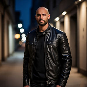 2024 chaquetas de cuero genuino con cremallera de ropa deportiva personalizada para hombres de alta calidad | Chaquetas de cuero de piel de oveja de otoño e invierno para hombres - Product Image 4