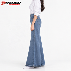 Jeans en denim pour femmes brodés sur mesure, jeans tendance pour les marques de boutiques, production en gros sous marque privée - Product Image 2