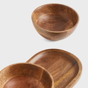 Bols de service et plateau en bois naturel les plus vendus Petits bols en acacia écologiques Ustensiles de cuisine fabriqués au Vietnam - Product Image 4