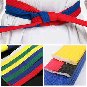 Conjunto de cinturones de artes marciales de algodón 100% profesional, pretina protectora frontal de patrón sólido para Karate Judo Taekwondo Jiu Jitsu - Product Image 3