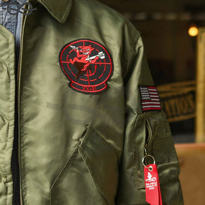 Printemps Patch pilote vol vêtements décontractés hommes léger Bomber manteau mince veste élégant patchs Aviation inspiré vêtements d'extérieur - Product Image 3