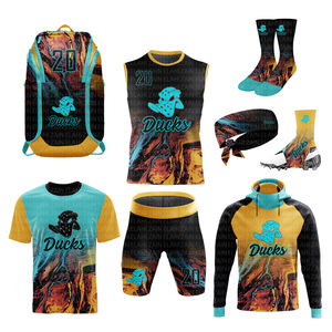 2025 meilleurs uniformes de l'équipe de football américain en polyester de qualité OEM Sublimation 7 7 court motif de drapeau Sve XL hauts ensembles de chemises - Product Image 1