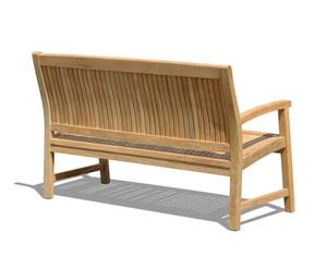 Banc moderne en teck massif de qualité supérieure, minimaliste, durable, résistant à l'eau, 2 places, meubles d'extérieur pour appartement, patio, hôtel, parc - Product Image 3