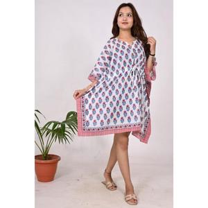 Kaftan de algodón bohemio de verano para mujer, vestido informal para días relajados, comodidad de viaje y estilo cotidiano, regalo para ella - Product Image 2