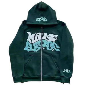 Sudadera con capucha de dos colores de algodón 100% para hombre, sudadera técnica bordada de lana de invierno, bolsillo sólido de ajuste holgado - Product Image 5