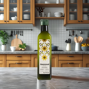 Suavesol 250mL Aceite de girasol de oliva mezclado a base de plantas para cocinar y freír Botella cuadrada PET - Product Image 2