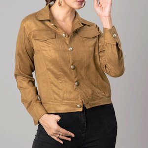 Chaqueta de piel auténtica personalizada con precios al por mayor, chaqueta de piel de ante con diseño de logotipo personalizado - Product Image 4