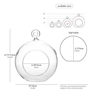HCH0104-ใสแขวนแก้ว Terrarium/เชิงเทียน-4 "x 5" - Product Image 3