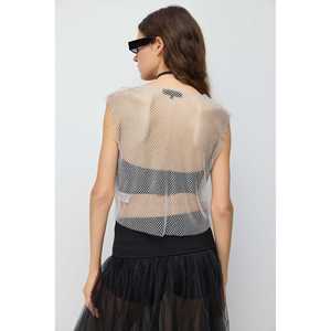 TopShiny - Top Corto de Verano Estilo Occidental Informal, Talla XL, Logotipo Bordado, Diamantes, Algodón de Punto, Personalizable, Tinte Liso - Product Image 4