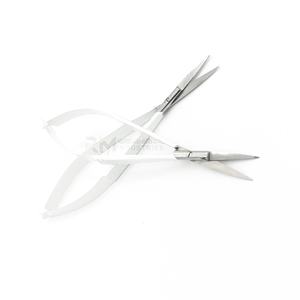 RMI กรรไกรสปริงสแตนเลสคุณภาพสูงเคลือบผงสีขาวใบมีดสีเงินเครื่องมือความงามที่ยั่งยืน - Product Image 4