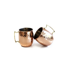 Taza de mula de Moscú de cobre martillado de alta calidad con mango de latón para té, café y agua, Material metálico - Product Image 5