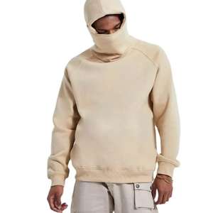 Masques de couverture de visage surdimensionnés personnalisés Snood sweat à capuche pour hommes pull en coton polaire épais vierge sweats à capuche Ninja avec masque - Product Image 1
