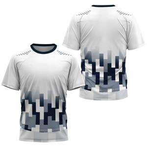 Mode dégradé rayure impression t-shirt pour hommes Badminton Table formation hommes vêtements été décontracté hauts sport T-Shirts - Product Image 5