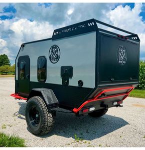 Remolque de camping 4WD móvil de acero galvanizado para el hogar RV todoterreno Mini caravana para acampar al aire libre Remolque de caravana en forma de lágrima. - Product Image 3