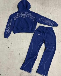 Conjunto Deportivo de Invierno Personalizado de 2 Piezas para Mujer, Estilo Hip Hop, 100% Algodón, Ligero, Pantalones Deportivos con Contraste de Color, Sudadera con Cierre - Product Image 2