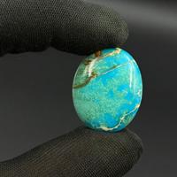 22,45 carats de variscite turquoise naturelle de qualité AAA, pierre précieuse en vrac, taille personnalisable, forme ovale 27x26x6 mm, bleu, pour la fabrication de bijoux