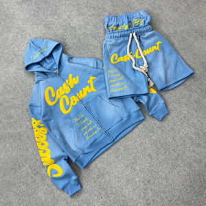 2025 nuevo diseño Tech Fleece bordado completo Sudadera con capucha Jogger chándales para hombres logotipo personalizado lavado ácido ropa deportiva chándales - Product Image 4