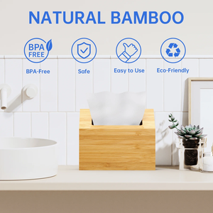 ¡PRODUCTO NUEVO! Tienphong 2025 cubierta de caja de toallas en cubierta de caja de pañuelos de bambú natural para el hogar, oficina, decoración de baño - Product Image 5