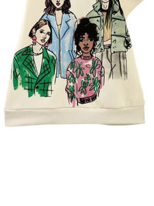 Vente en gros de sweatshirts imprimés surdimensionnés décontractés pour femmes au design personnalisé sweatshirts d'automne à col rond respirants pour l'hiver avec logo sur le devant - Product Image 4