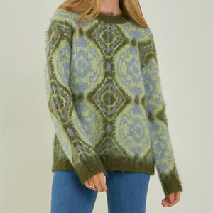 Nueva moda Mohair Sweater Womens Precio barato Manga larga Cozy Pullover Knitwear Mohair Sweaters - Product Image 1