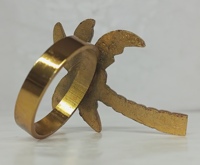 Anneau de serviette en laiton doré en forme de palmier, très vendu, pour la décoration de table sur le thème des fêtes et des mariages