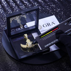 Pass Diamond Tester VVS Lab Grown Collier pendentif Hip Hop personnalisé glacé en argent sterling 925 pour unisexe - Product Image 5