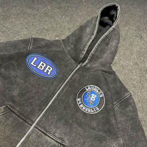 ชุดวอร์มแบบมีฮู้ดผ้าฟอกสีสไตล์วินเทจ พิมพ์ลาย ระบายอากาศ น้ำหนักเบา สำหรับฤดูหนาว พร้อมป้ายสั่งทำพิเศษ สีซีดจางแบบโดนแดด 100% - Product Image 5